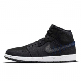 Nike Air Jordan 1 Mid Tops Foam Sko Herre Svarte