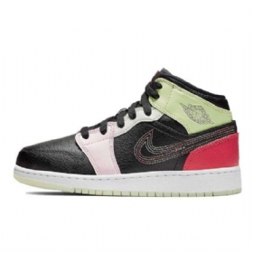 Nike Air Jordan 1 Mid Tops Glow In The Gs Sko Herre Multicolor