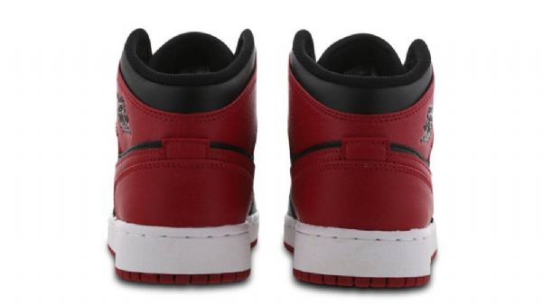 Nike Air Jordan 1 Mid Tops Gs Banned Sko Herre Svarte Rød