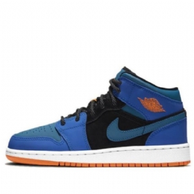 Nike Air Jordan 1 Mid Tops Gs Basketsko Herre Blå
