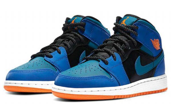 Nike Air Jordan 1 Mid Tops Gs Basketsko Herre Blå