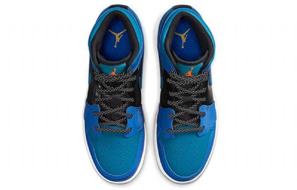 Nike Air Jordan 1 Mid Tops Gs Basketsko Herre Blå