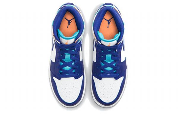 Nike Air Jordan 1 Mid Tops Gs Basketsko Herre Blå Hvite
