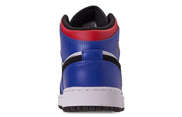 Nike Air Jordan 1 Mid Tops Gs Basketsko Herre Blå Rød Hvite