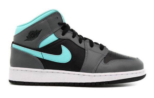 Nike Air Jordan 1 Mid Tops Gs Basketsko Herre Grå