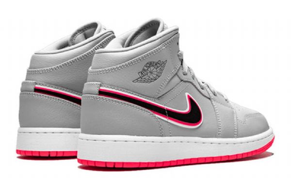 Nike Air Jordan 1 Mid Tops Gs Basketsko Herre Grå Rosa