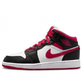 Nike Air Jordan 1 Mid Tops Gs Basketsko Herre Hvite
