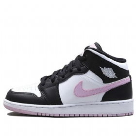 Nike Air Jordan 1 Mid Tops Gs Basketsko Herre Hvite Lyse Rosa