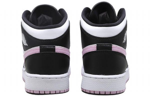 Nike Air Jordan 1 Mid Tops Gs Basketsko Herre Hvite Lyse Rosa