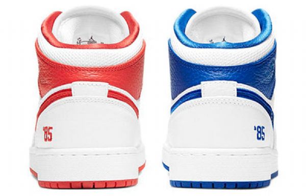 Nike Air Jordan 1 Mid Tops Gs Basketsko Herre Hvite Rød