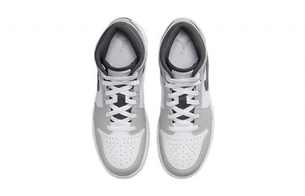 Nike Air Jordan 1 Mid Tops Gs Basketsko Herre Lyse Grå