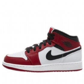 Nike Air Jordan 1 Mid Tops Gs Basketsko Herre Rød Hvite