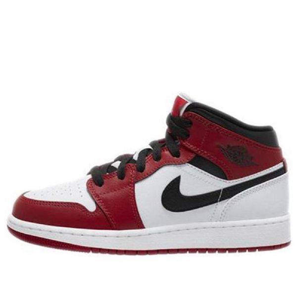 Nike Air Jordan 1 Mid Tops Gs Basketsko Herre Rød Hvite