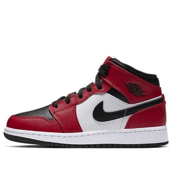 Nike Air Jordan 1 Mid Tops Gs Basketsko Herre Svarte