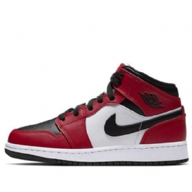 Nike Air Jordan 1 Mid Tops Gs Basketsko Herre Svarte