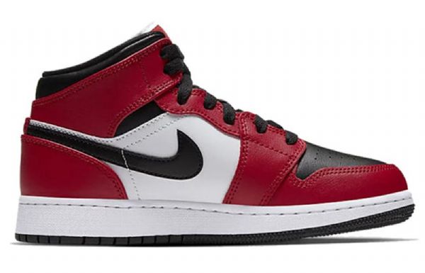 Nike Air Jordan 1 Mid Tops Gs Basketsko Herre Svarte