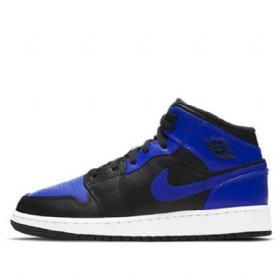 Nike Air Jordan 1 Mid Tops Gs Basketsko Herre Svarte Blå