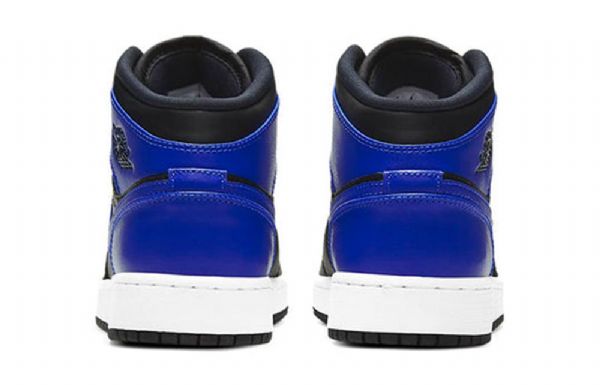 Nike Air Jordan 1 Mid Tops Gs Basketsko Herre Svarte Blå