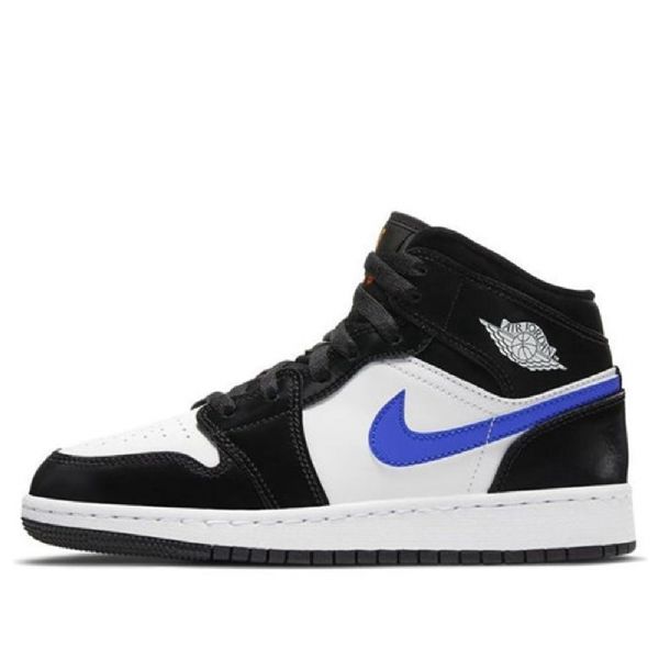 Nike Air Jordan 1 Mid Tops Gs Basketsko Herre Svarte Blå