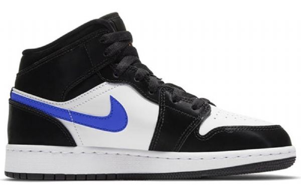 Nike Air Jordan 1 Mid Tops Gs Basketsko Herre Svarte Blå