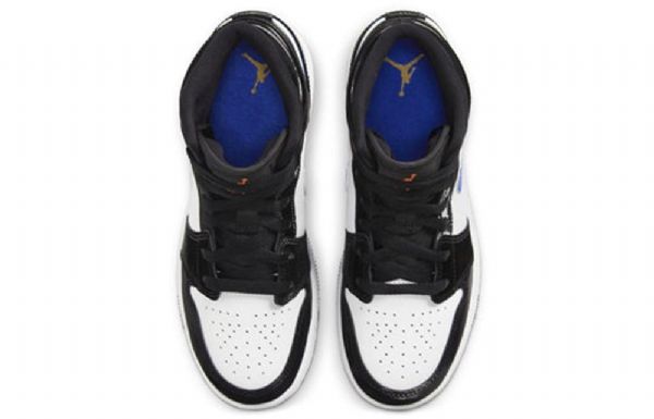 Nike Air Jordan 1 Mid Tops Gs Basketsko Herre Svarte Blå