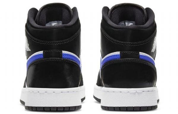 Nike Air Jordan 1 Mid Tops Gs Basketsko Herre Svarte Blå