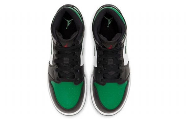 Nike Air Jordan 1 Mid Tops Gs Basketsko Herre Svarte Grønn