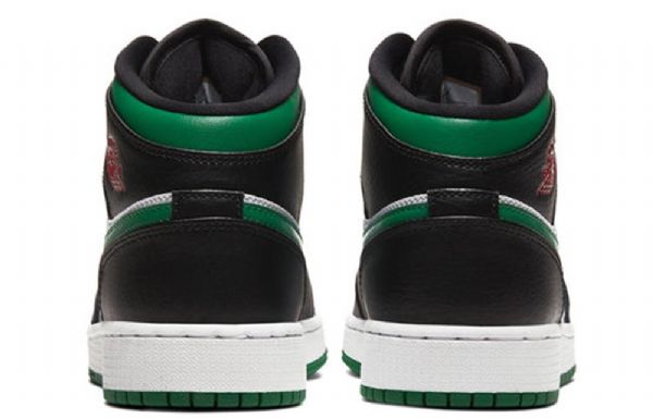 Nike Air Jordan 1 Mid Tops Gs Basketsko Herre Svarte Grønn