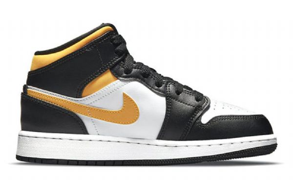 Nike Air Jordan 1 Mid Tops Gs Basketsko Herre Svarte Gull