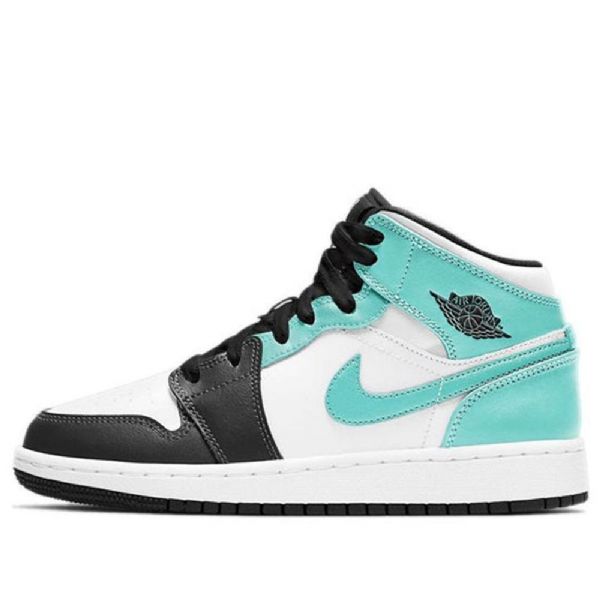 Nike Air Jordan 1 Mid Tops Gs Basketsko Herre Svarte Turkis