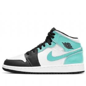 Nike Air Jordan 1 Mid Tops Gs Basketsko Herre Svarte Turkis