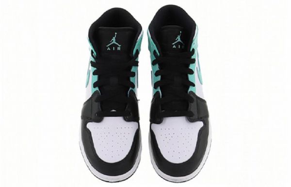 Nike Air Jordan 1 Mid Tops Gs Basketsko Herre Svarte Turkis
