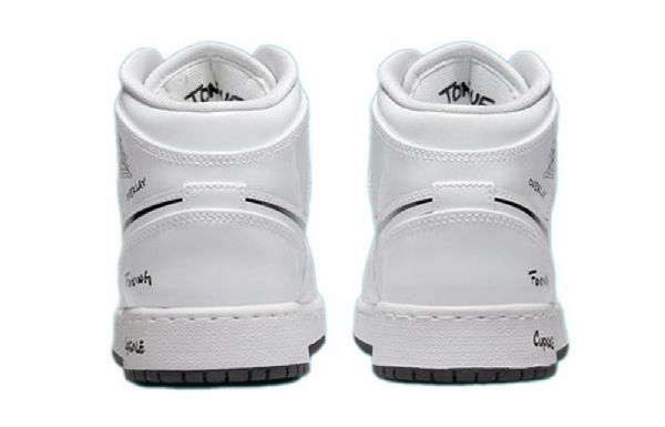 Nike Air Jordan 1 Mid Tops Gs Retro Basketball Shoes Herre Hvite