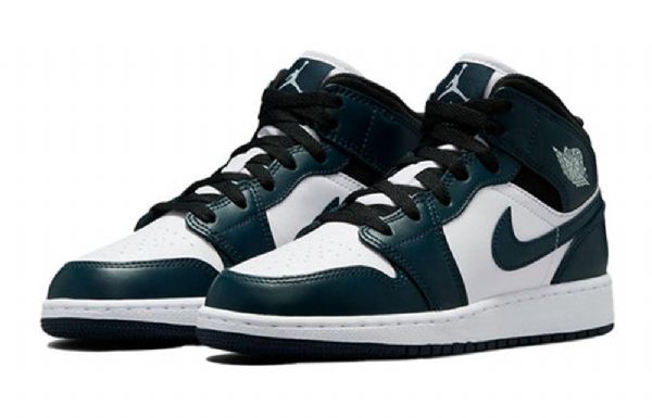 Nike Air Jordan 1 Mid Tops Gs Retro Basketball Shoes Herre Marineblå