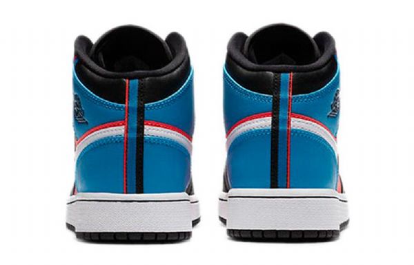 Nike Air Jordan 1 Mid Tops Gs Retro Basketball Shoes Herre Svarte Hvite Blå