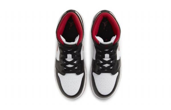 Nike Air Jordan 1 Mid Tops Gs Retro Basketball Shoes Herre Svarte Rød