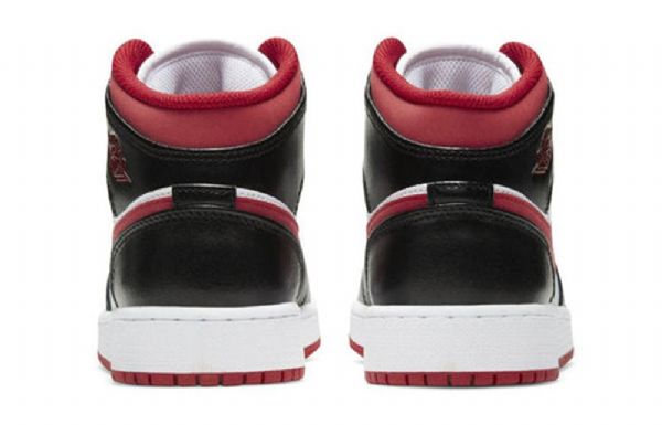 Nike Air Jordan 1 Mid Tops Gs Retro Basketball Shoes Herre Svarte Rød