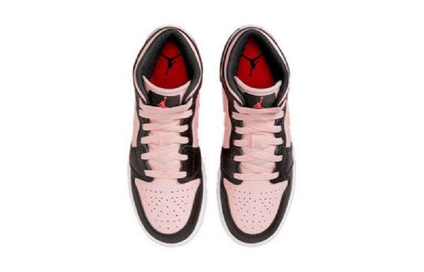 Nike Air Jordan 1 Mid Tops Gs Retro Basketball Shoes Herre Svarte Rosa