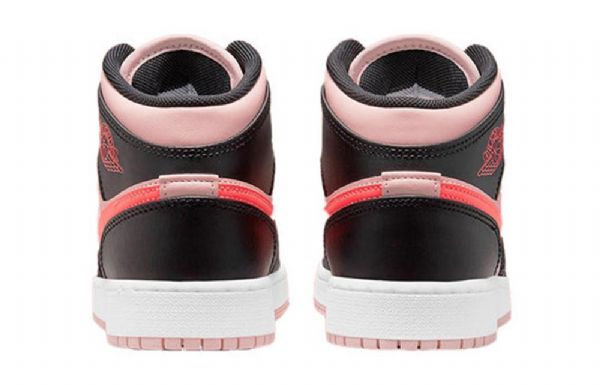 Nike Air Jordan 1 Mid Tops Gs Retro Basketball Shoes Herre Svarte Rosa