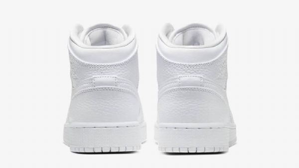 Nike Air Jordan 1 Mid Tops Gs Triple Sko Dame Hvite