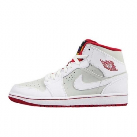 Nike Air Jordan 1 Mid Tops Hare Sko Herre Hvite Grå
