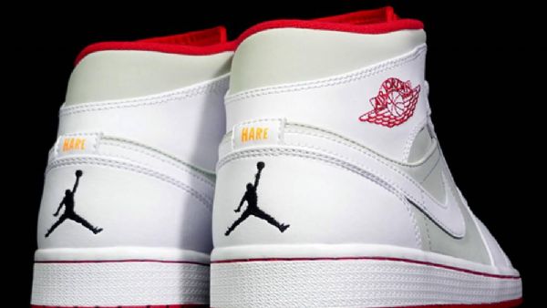 Nike Air Jordan 1 Mid Tops Hare Sko Herre Hvite Grå