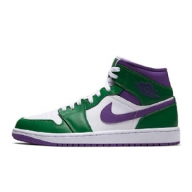 Nike Air Jordan 1 Mid Tops Hulk Sko Herre Grønn Lilla
