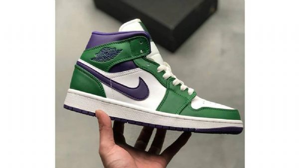 Nike Air Jordan 1 Mid Tops Hulk Sko Herre Grønn Lilla