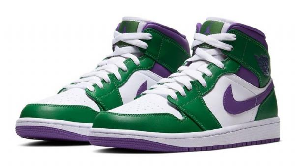 Nike Air Jordan 1 Mid Tops Hulk Sko Herre Grønn Lilla