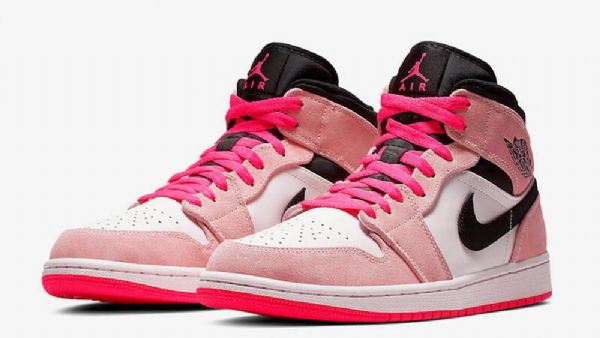 Nike Air Jordan 1 Mid Tops Hyper Sko Dame Rosa