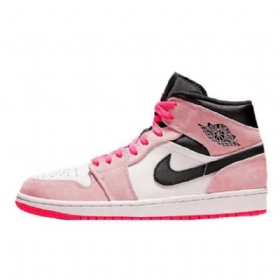 Nike Air Jordan 1 Mid Tops Hyper Sko Herre Rosa