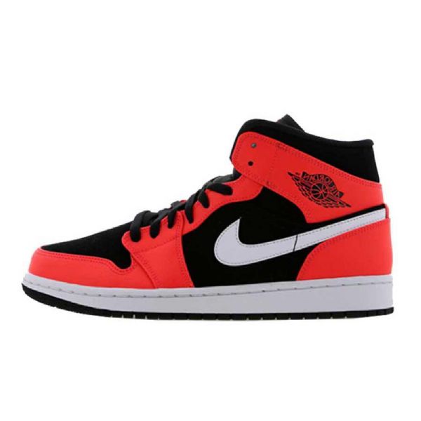 Nike Air Jordan 1 Mid Tops Infrared 23 Sko Herre Svarte Rød