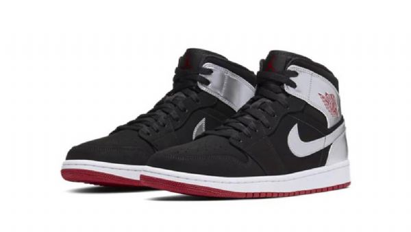 Nike Air Jordan 1 Mid Tops Johnny Kilroy Sko Herre Svarte Sølv