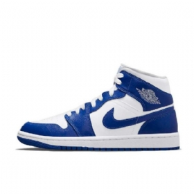 Nike Air Jordan 1 Mid Tops Kentucky Sko Herre Blå Hvite